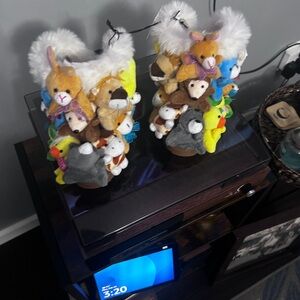 Hand made Plush Animal boots with White Fur Trim